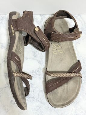 Merrell Terran Cross II Womens hiking Sandals Grip brown trail size 10